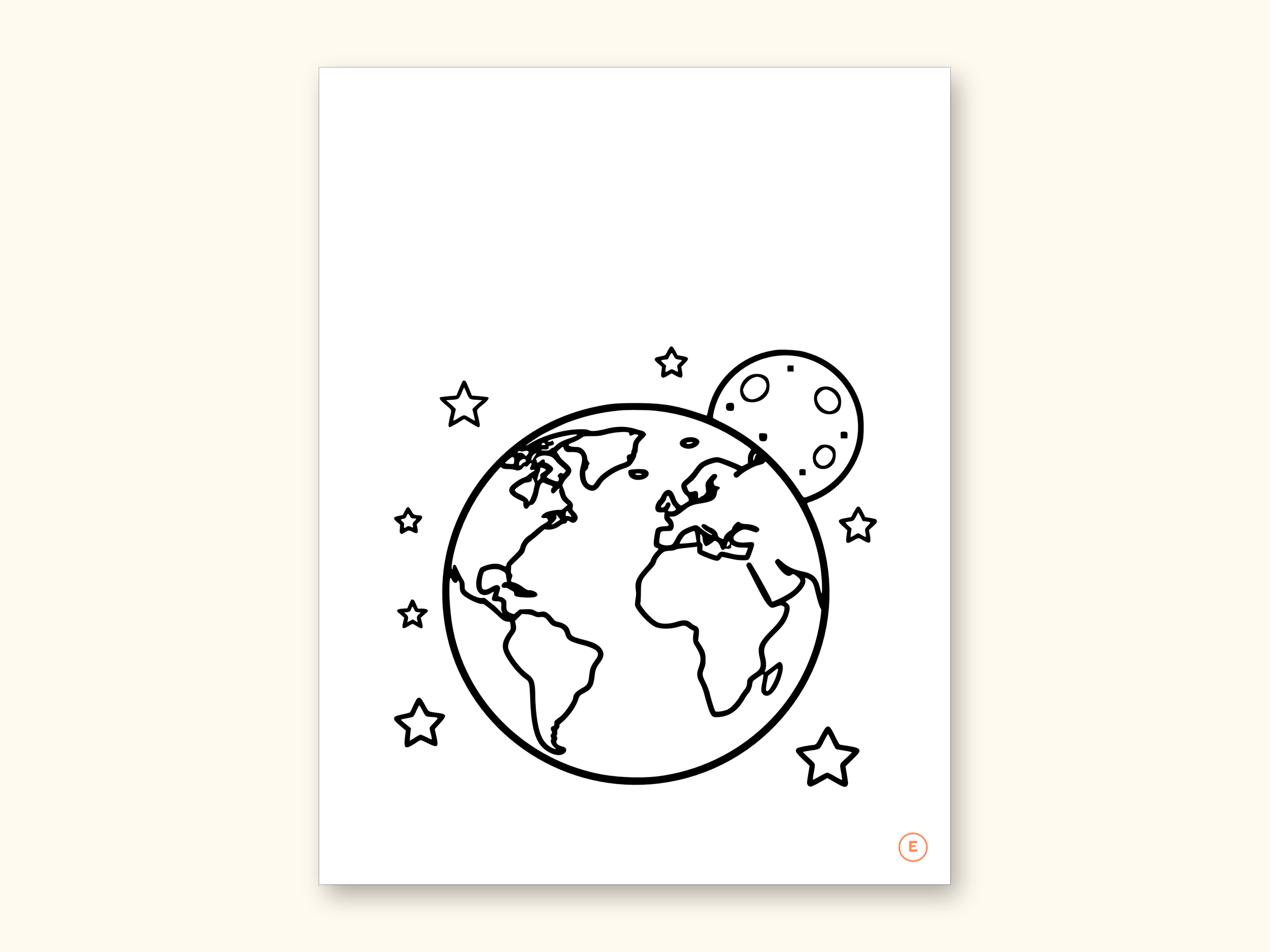 Space Coloring Pages | ABC Letter Tracing for Kids Ages 2-5 (Digital PDF): sample page 12 of 55