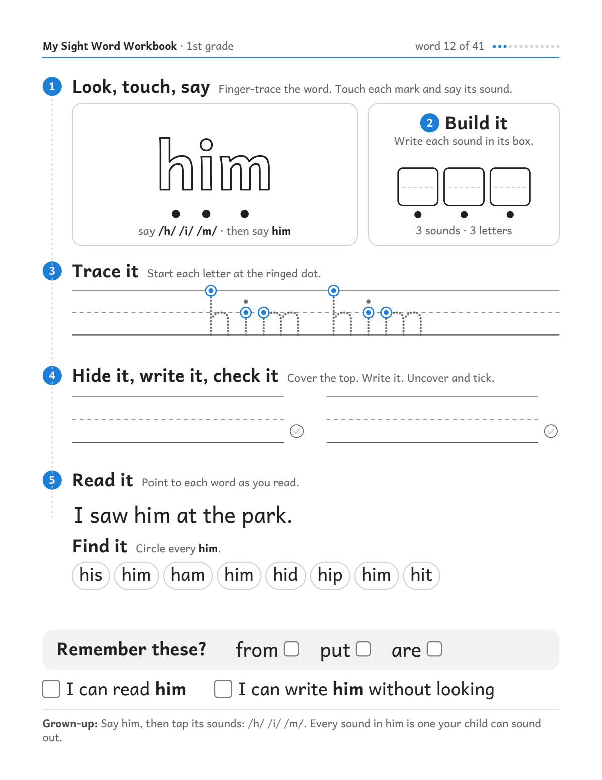 Sw Workbook Grade1: sample page 19 of 56