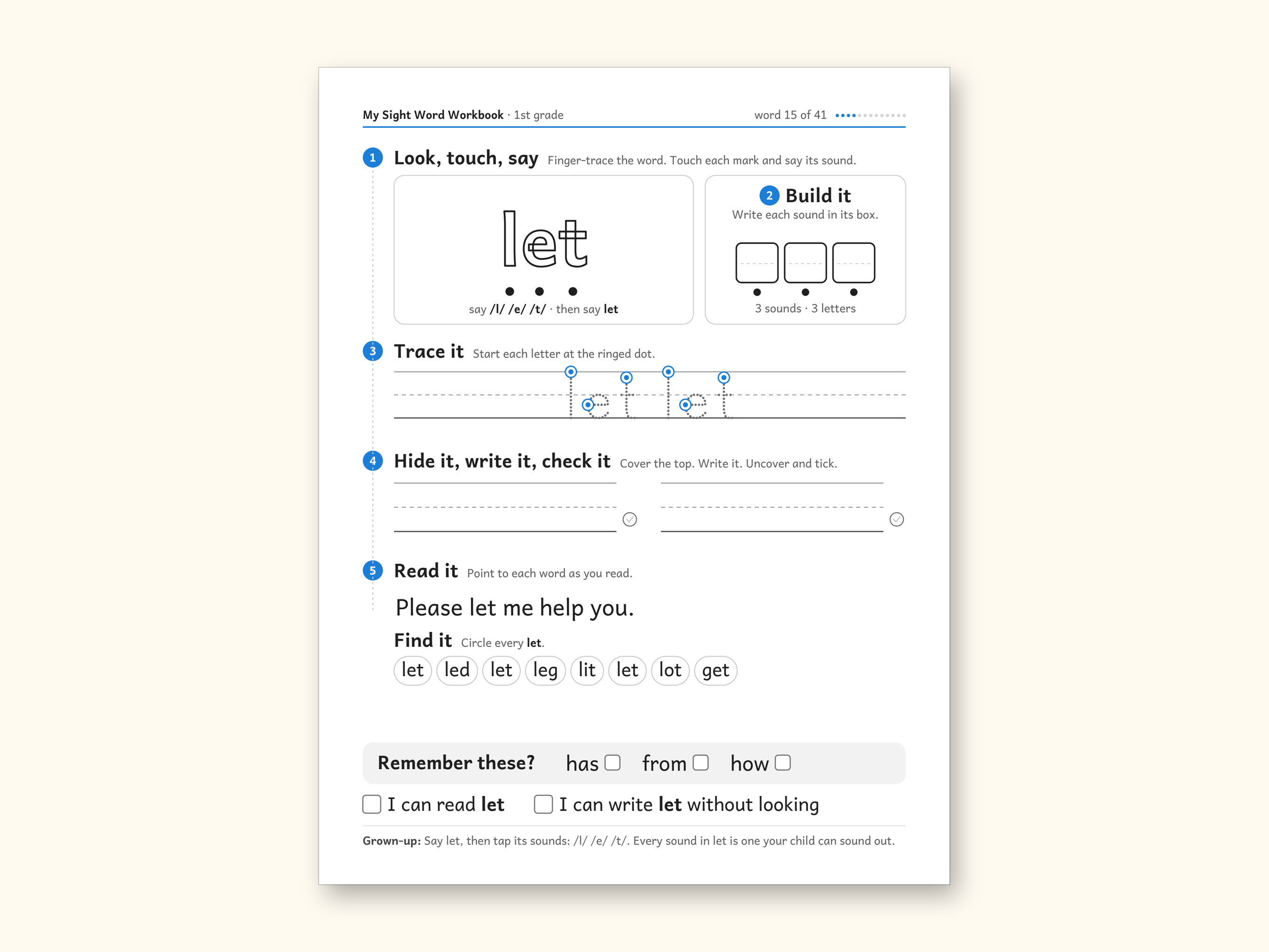 Sight Word Worksheets | 1st Grade Dolch Workbook for Ages 6-7 (Digital PDF): sample page 23 of 56