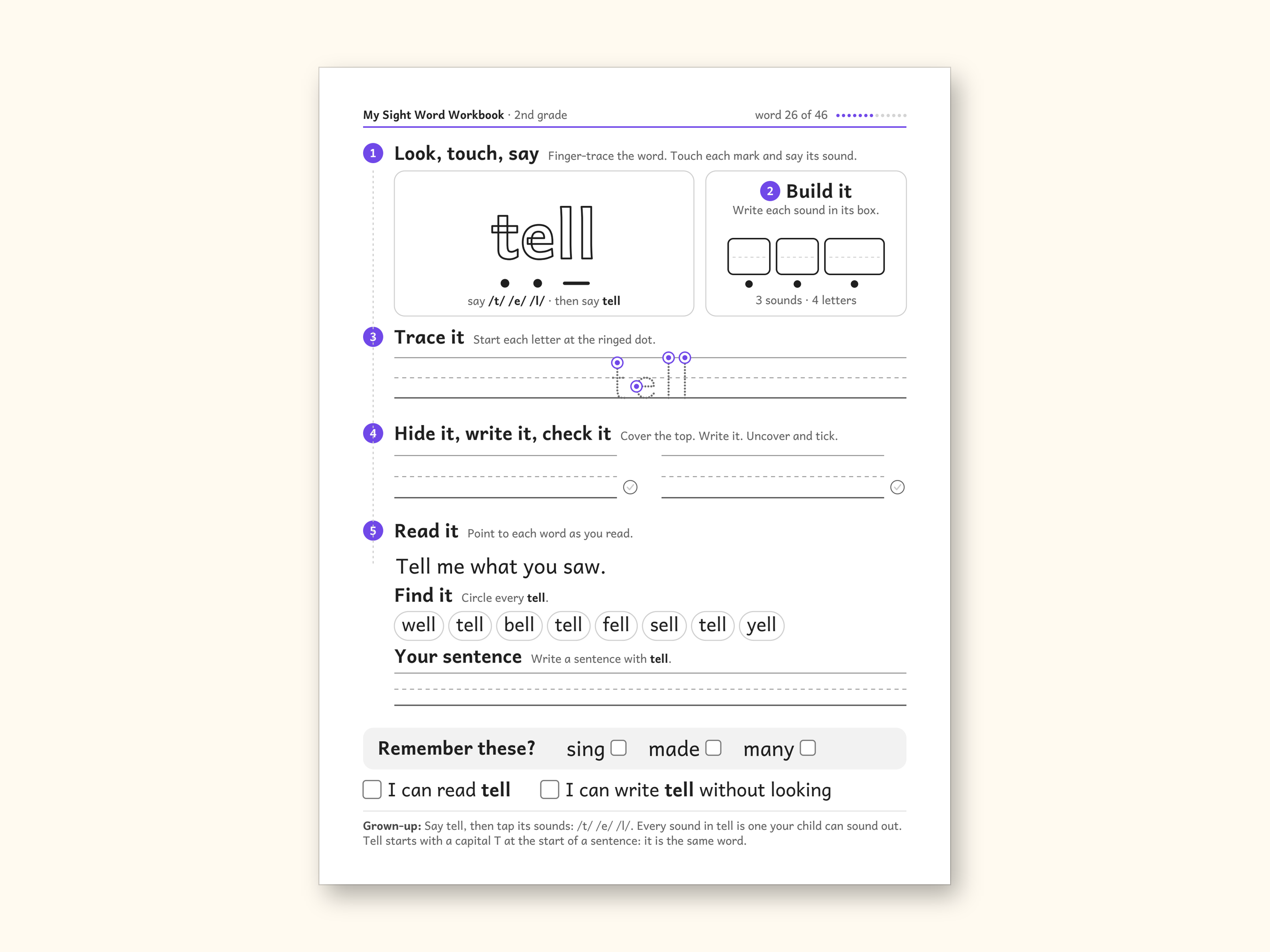 Sight Word Worksheets | 2nd Grade Dolch Workbook for Ages 7-8 (Digital PDF): sample page 36 of 62