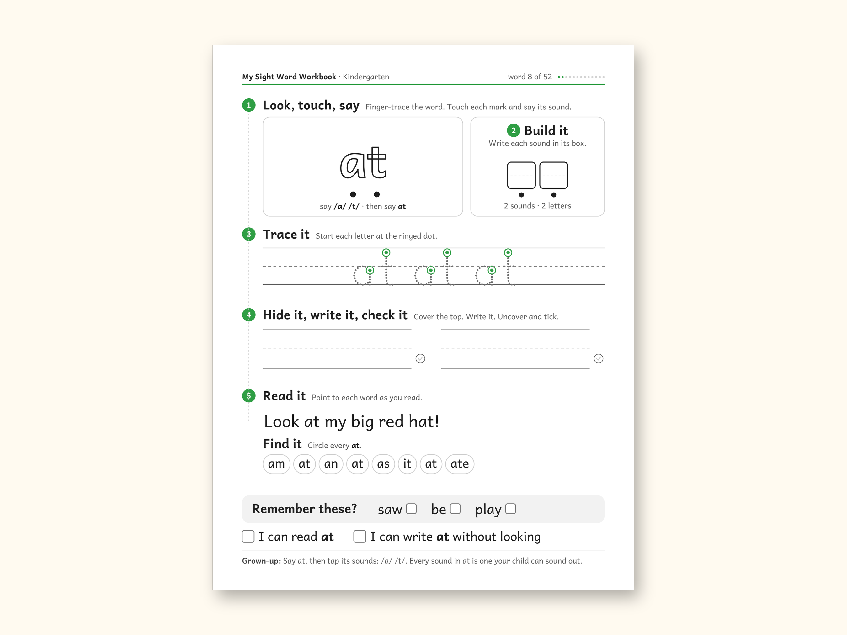 Sight Word Worksheets | Kindergarten Dolch Workbook for Ages 5-6 (Digital PDF): sample page 15 of 69