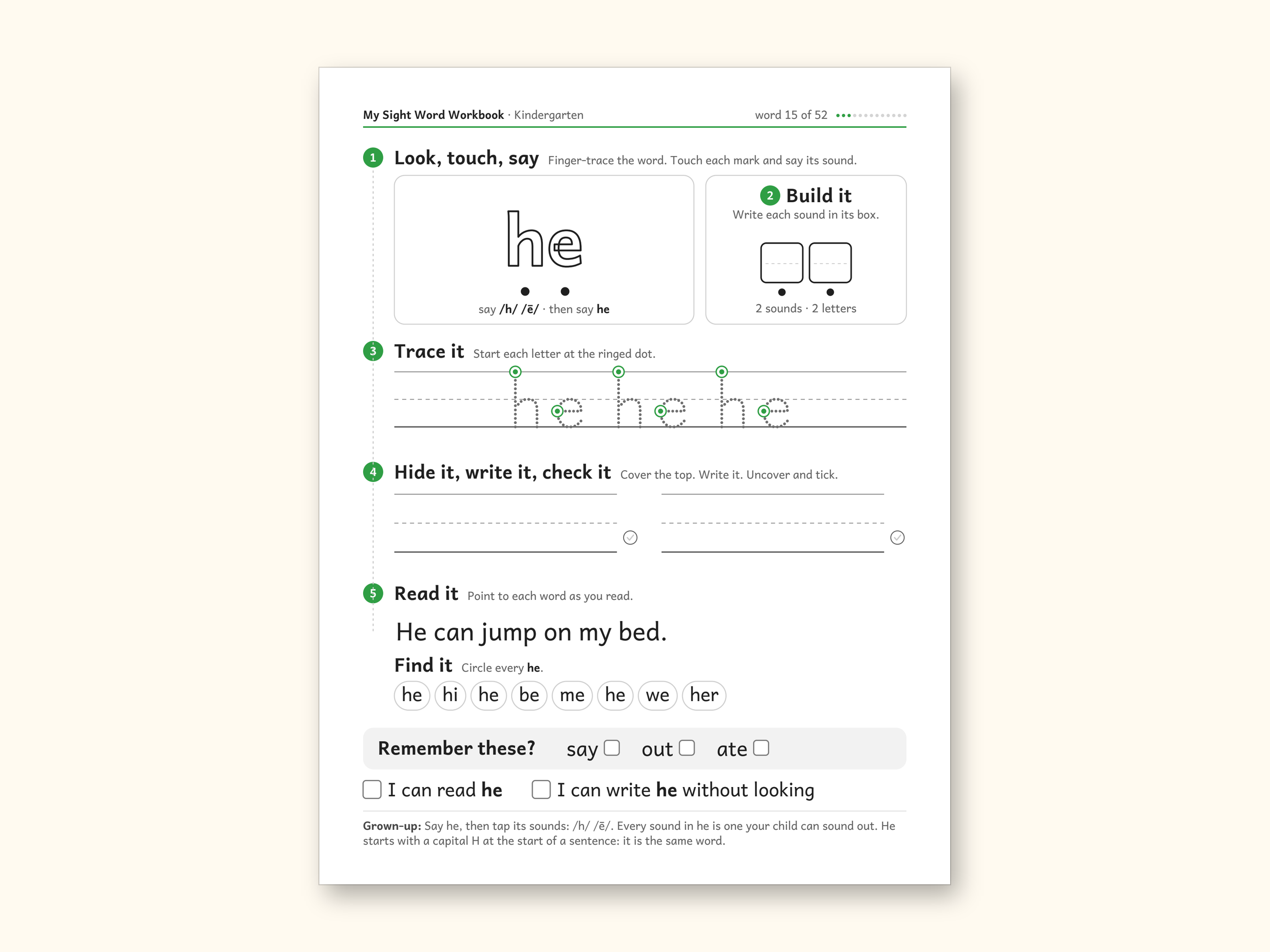 Sight Word Worksheets | Kindergarten Dolch Workbook for Ages 5-6 (Digital PDF): sample page 23 of 69
