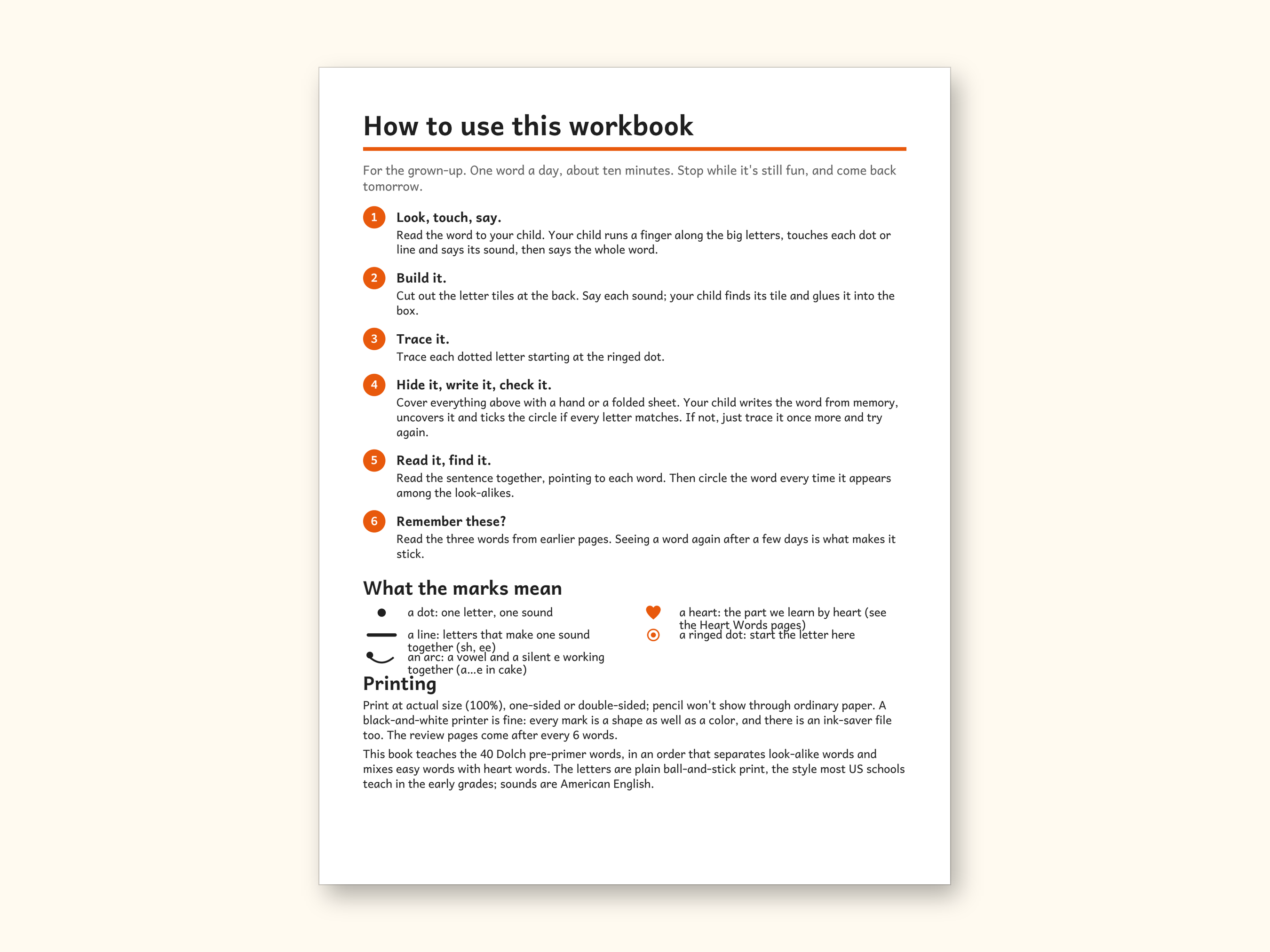 Sight Word Worksheets | Pre-K Dolch Workbook for Ages 4-5 (Digital PDF): sample page 2 of 58