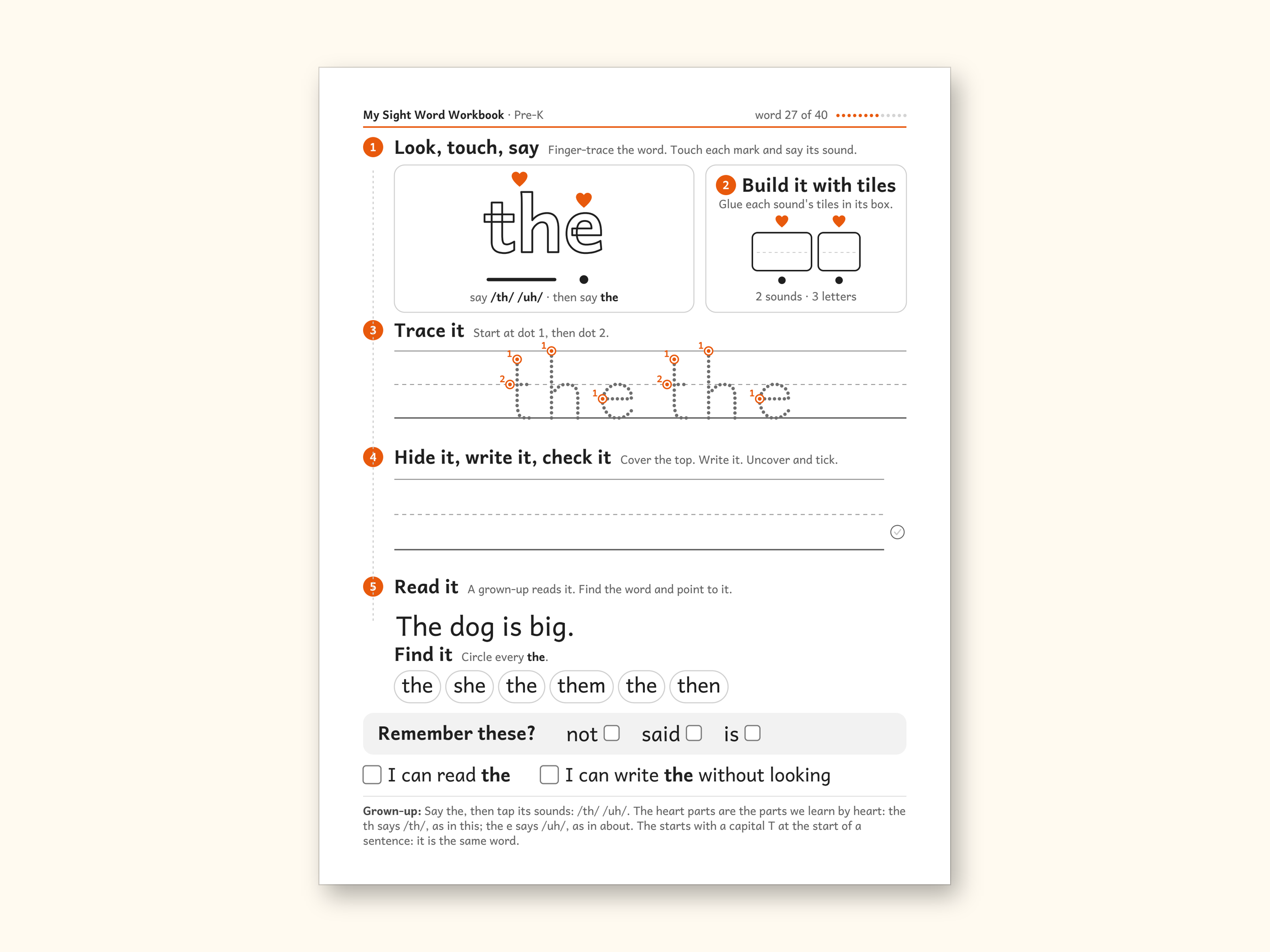 Sight Word Worksheets | Pre-K Dolch Workbook for Ages 4-5 (Digital PDF): sample page 37 of 58