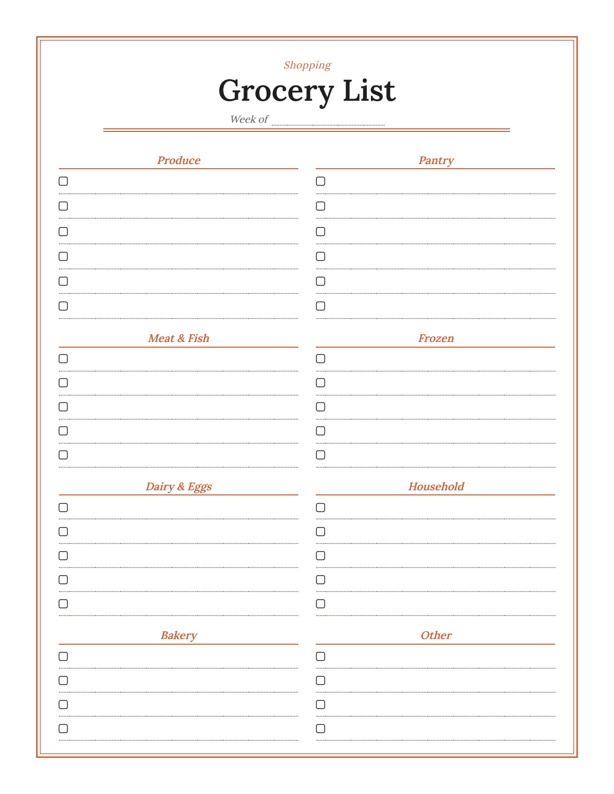 Weekly Meal Planner: sample page 8 of 20