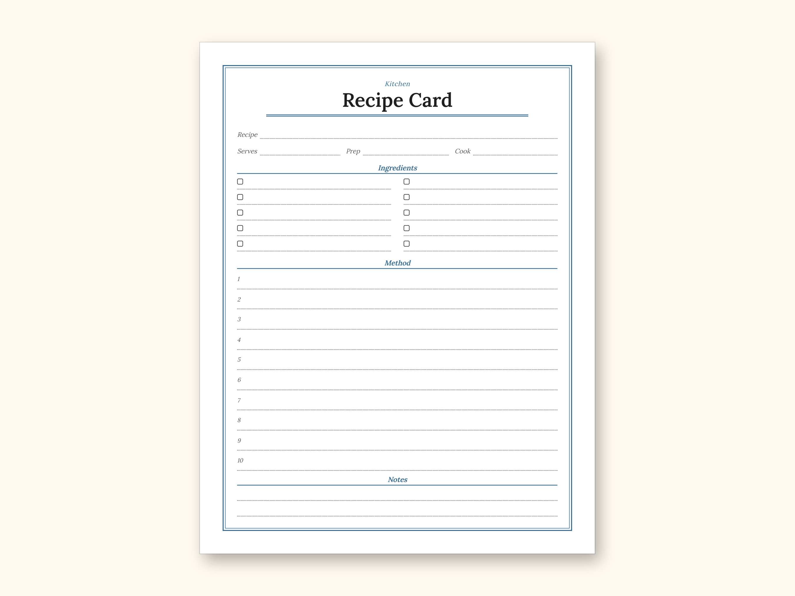 Meal Planner | Grocery List for Home Cooks (PDF + Excel): sample page 14 of 20