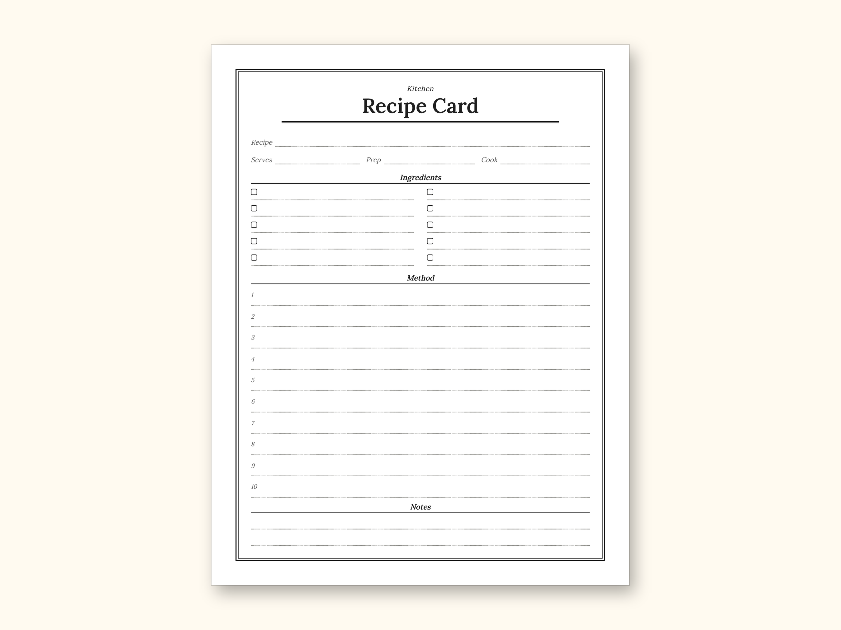 Meal Planner | Grocery List for Home Cooks (PDF + Excel): sample page 19 of 20